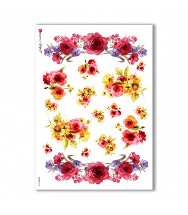 FLOWERS-0138. Rice Paper flowers for decoupage.