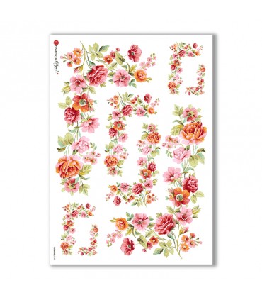 FLOWERS-0139. Rice Paper flowers for decoupage.