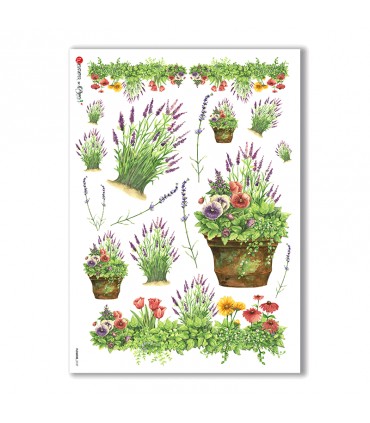 FLOWERS-0137. Papel de Arroz flores para decoupage.