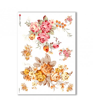 FLOWERS-0141. Rice Paper flowers for decoupage.