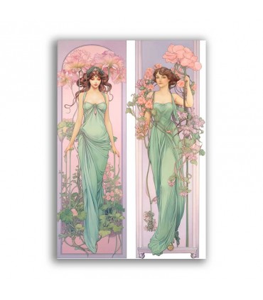 GF-ART NOUVEAU-041. Papel de arroz de gran tamaño