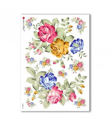 FLOWERS-0143. Rice Paper flowers for decoupage.