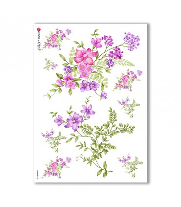 FLOWERS-0145. Carta di riso fiori per decoupage.