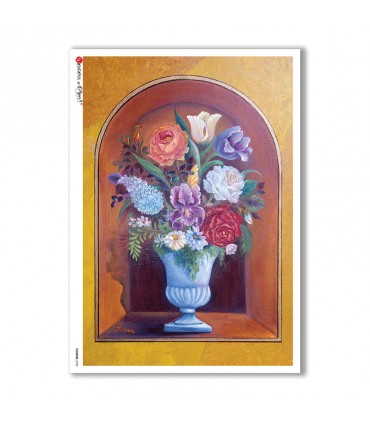 FLOWERS-0150. Carta di riso fiori per decoupage.
