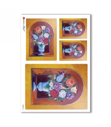 FLOWERS-0151. Carta di riso fiori per decoupage.