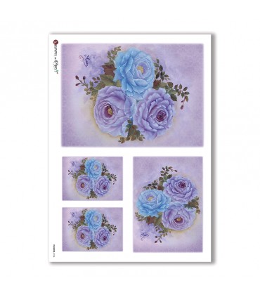 FLOWERS-0154. Carta di riso fiori per decoupage.