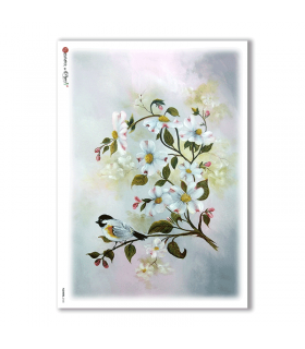 FLOWERS-0165. Carta di riso fiori per decoupage.
