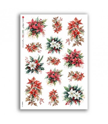FLOWERS-0442. Papel de Arroz flores para decoupage.
