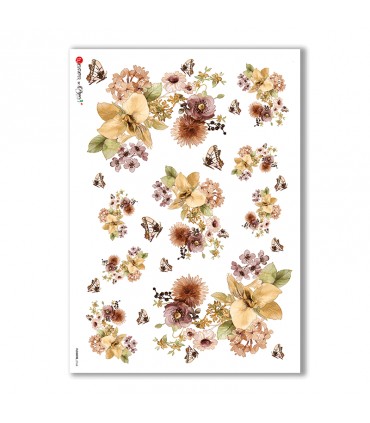 FLOWERS-0166. Rice Paper flowers for decoupage.