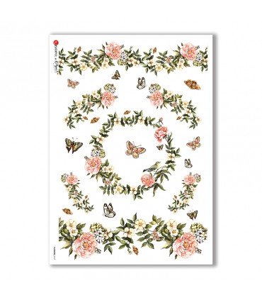 FLOWERS-0167. Victorian Rice Paper flowers for decoupage.