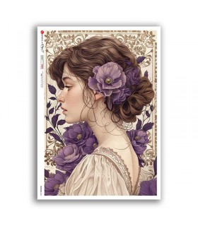 NOUVEAU-0065. Carta di riso art nouveau per decoupage.