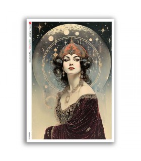 NOUVEAU-0067. Carta di riso art nouveau per decoupage.