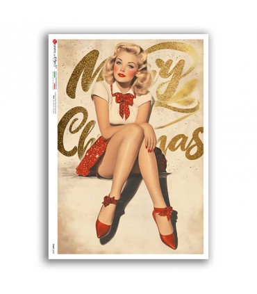PINUP-0049. Carta di riso pin-up per decoupage.