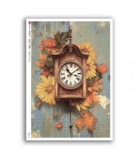 TIME-0061. Carta di riso orologi per decoupage.