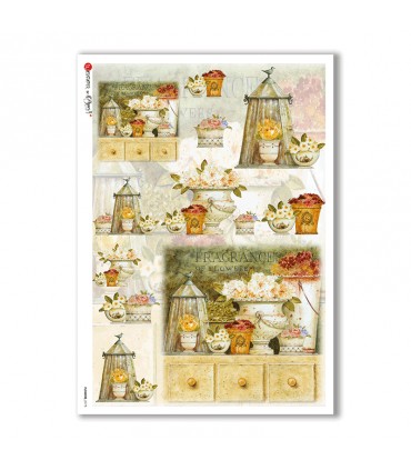 FLOWERS-0175. Carta di riso fiori per decoupage.