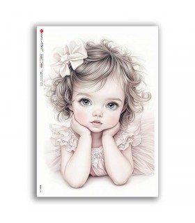 BABY-0119. Rice paper baby for decoupage.