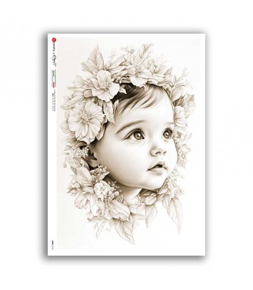 BABY-0121. Rice paper baby for decoupage.