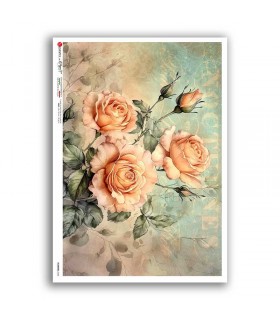 FLOWERS-0443. Carta di riso fiori per decoupage.