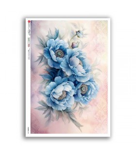 FLOWERS-0444. Papel de Arroz flores para decoupage.