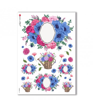 FLOWERS-0192. Rice Paper flowers for decoupage.