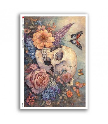 SKULL-0051. Skull Rice Paper for decoupage.