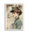 STEAMPUNK-0003. Carta di riso punk per decoupage.
