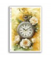 TIME-0065. Carta di riso orologi per decoupage.