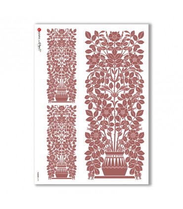 FLOWERS-0195. Carta di riso fiori per decoupage.