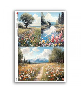 VIEWS-0233. Carta di Riso paesaggi per decoupage