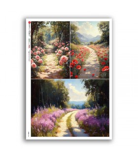 VIEWS-0234. Carta di Riso paesaggi per decoupage