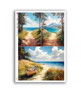 VIEWS-0235. Carta di Riso paesaggi per decoupage