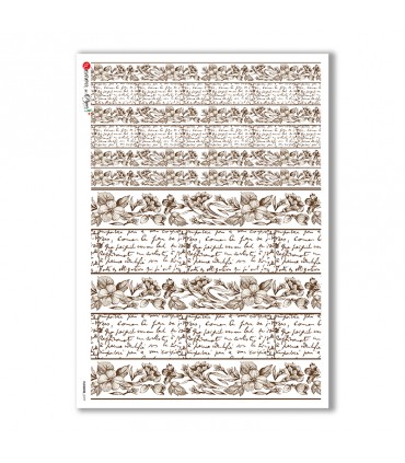 FLOWERS-0197. Papel de Arroz victoriano flores para decoupage.