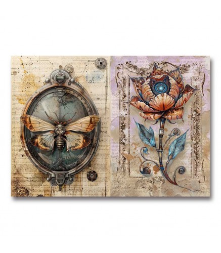 Zita`s Creative Carta di Riso A3 – Vintage Christmas 2. Carta Effetto Seta di Paglia, Carta Decoupage