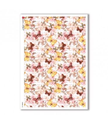 FLOWERS-0206. Carta di riso fiori per decoupage.