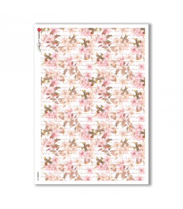 FLOWERS-0207. Carta di riso fiori per decoupage.