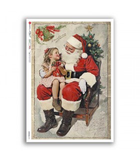 CHRISTMAS-0375. Carta di riso vittoriana Natale per decoupage.