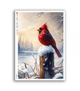 CHRISTMAS-0382. Carta di riso vittoriana Natale per decoupage.