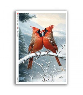 CHRISTMAS-0383. Carta di riso vittoriana Natale per decoupage.