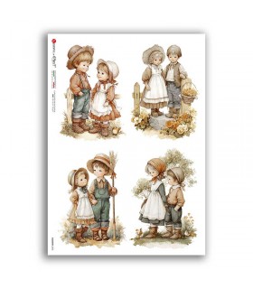 COUNTRY-0093. Carta di riso country per decoupage.