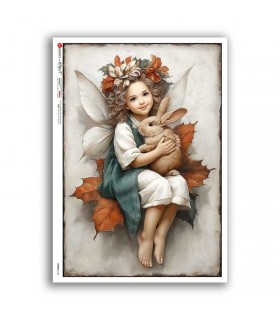 FAIRIES-0130. Carta di riso fate per decoupage.