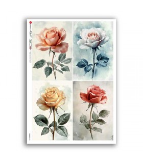 FLOWERS-0451. Rice Paper flowers for decoupage.