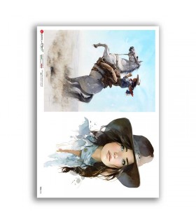 FOLK-0106. Carta di riso etniche per decoupage.