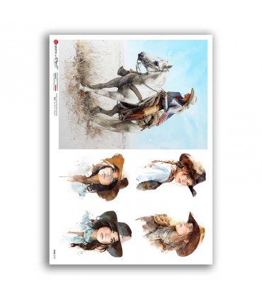 FOLK-0107. Carta di riso etniche per decoupage.