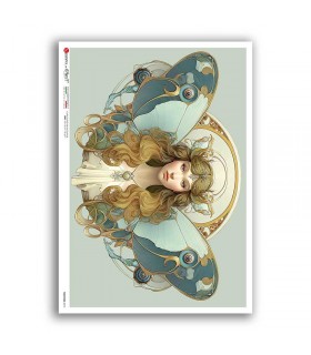 NOUVEAU-0073. Art nouveau Rice Paper for decoupage.