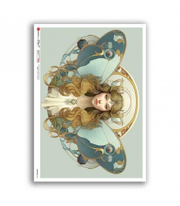 NOUVEAU-0073. Art nouveau Rice Paper for decoupage.