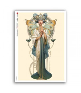 NOUVEAU-0074. Carta di riso art nouveau per decoupage.