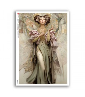 NOUVEAU-0075. Carta di riso art nouveau per decoupage.