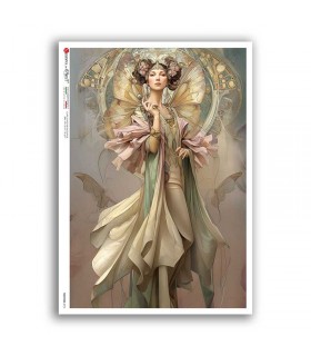 NOUVEAU-0076. Carta di riso art nouveau per decoupage.