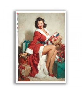 PINUP-0053. Carta di riso pin-up per decoupage.