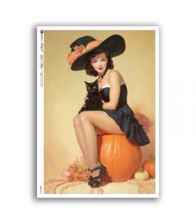 PINUP-0055. Carta di riso pin-up per decoupage.